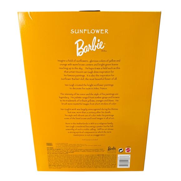 Sunflower Barbie Vincent Van Gogh Series 1998 Limited Edition NRFB #19366 Mattel - Picture 4 of 6